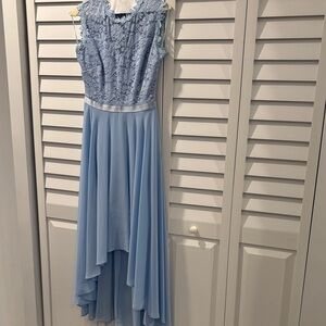 Elegant Light Blue Lace Dress